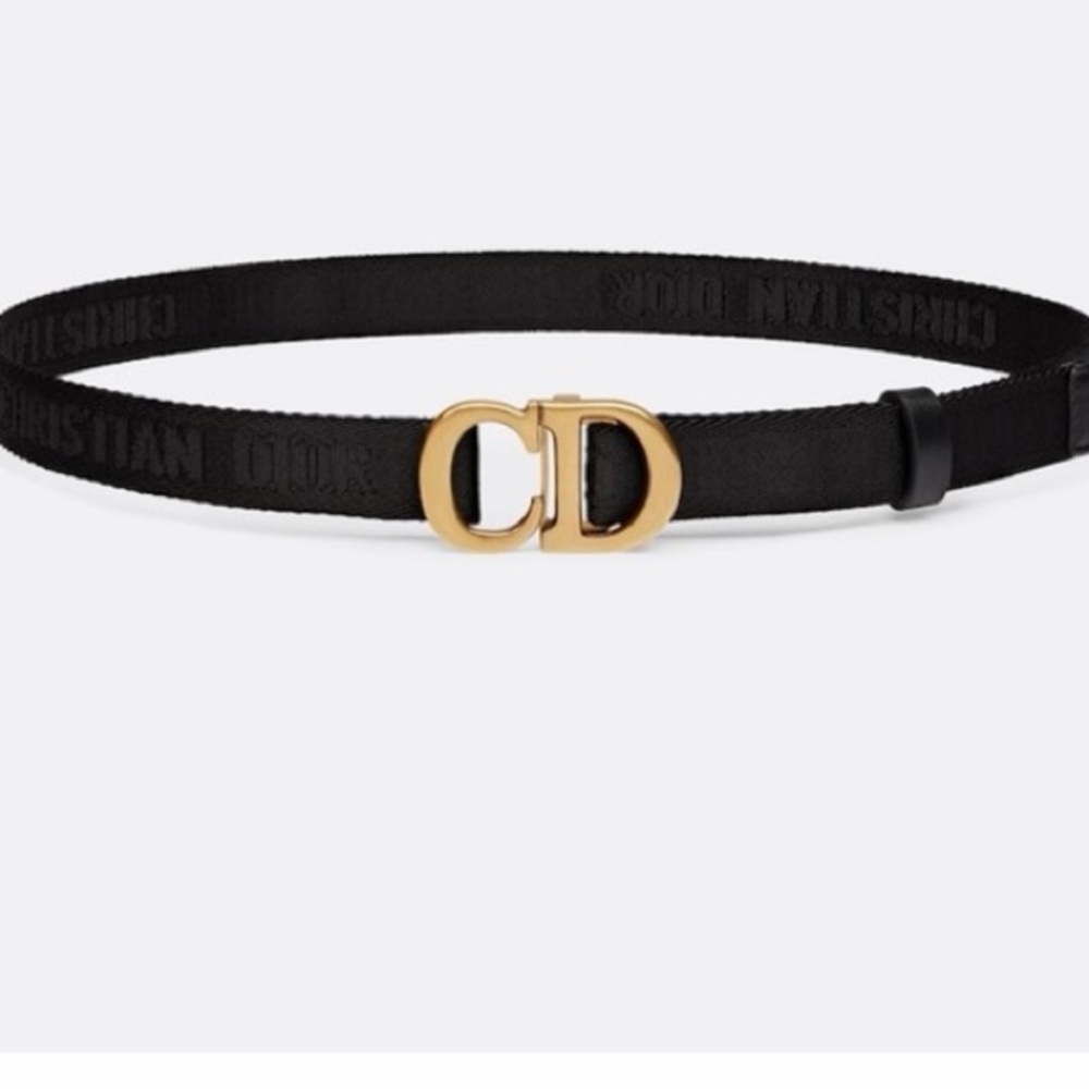 Dior Black Belt with Gold CD Buckle! Like new with dustbag!